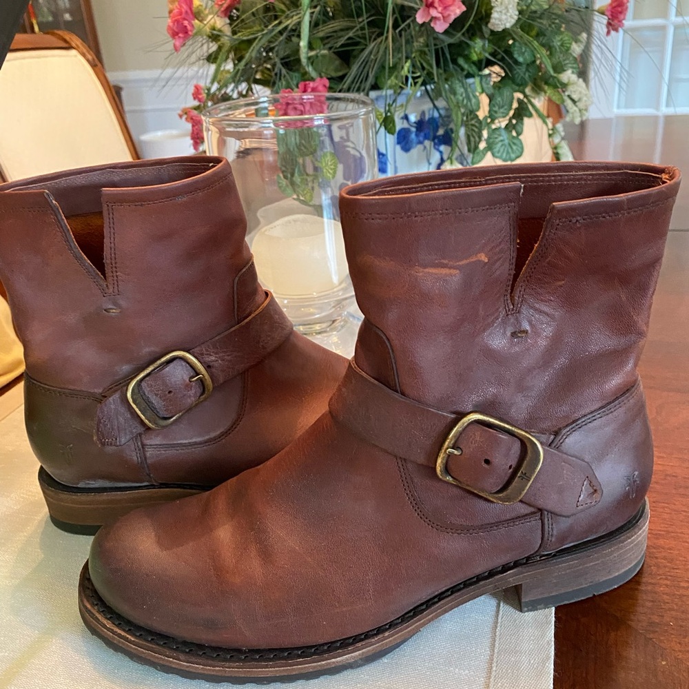 Frye Brown Leather Ankle Boots